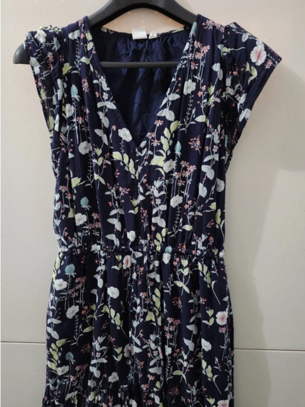 Floral V-Neck Navy Women’s Dress